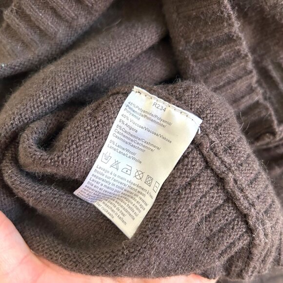 Gerard Darel Women's Size 4 Shawl Collar Cardigan Sweater Brown Wool - Picture 9 of 13